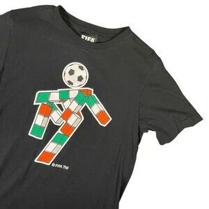 FIFA Classics Italia 90 Soccer Graphic T Shirt Men's Size Small Black Italian